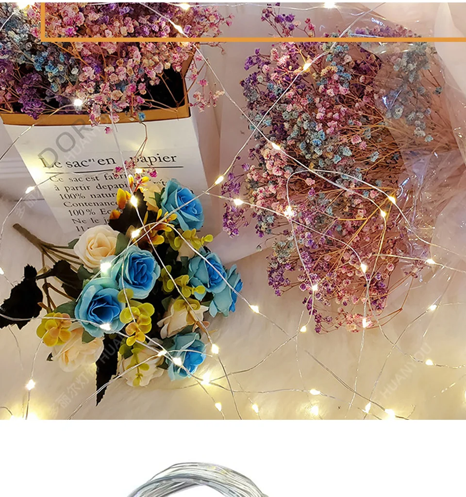 USB LED String Lights Led Copper Silver Wire Fairy Lights Waterproof 5/10/20M Garland For Christmas Wedding Party Decoration