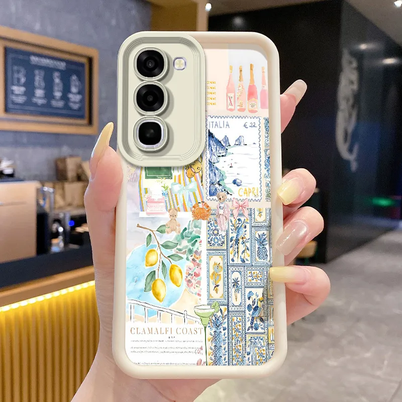 Shockproof Fish Flower Print Silicone Protective Phone Case