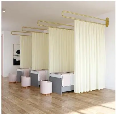 Iron art U-shaped beauty salon physiotherapy bed Beauty bed health center partition curtain curtain support fram