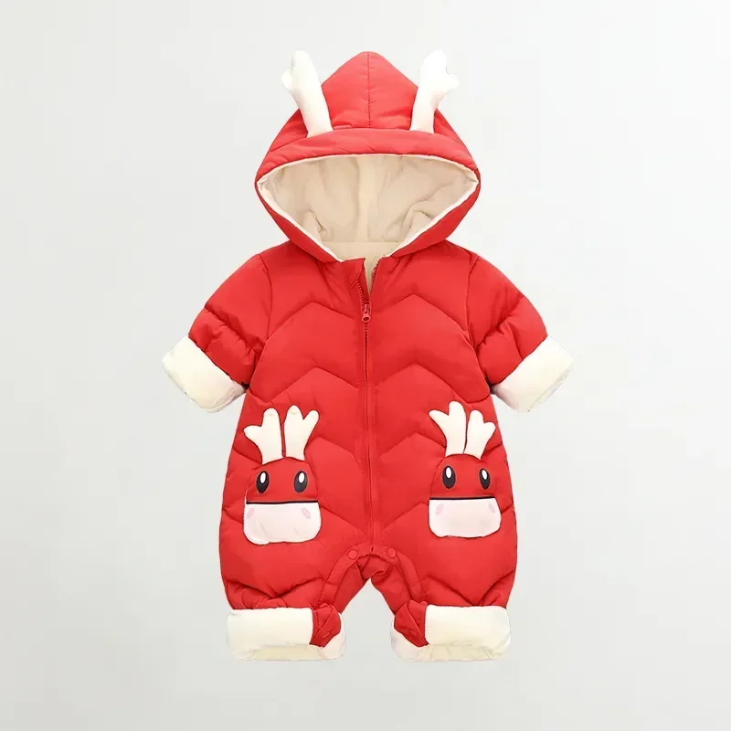 New born Baby Girl clothes Winter Snowsuit Plus Velvet Thick Baby Boys Jumpsuit Romper boy Overalls Toddler Coat 0-3 Years