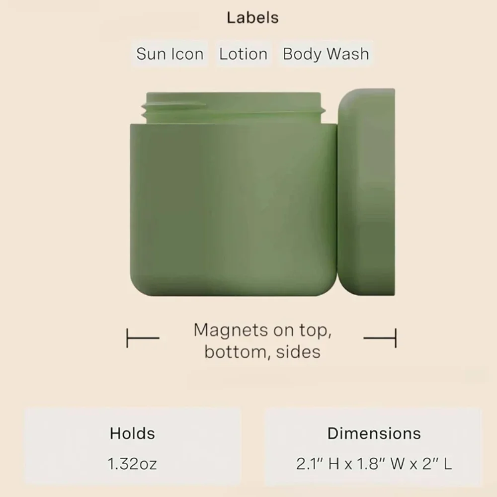 Magnetic Travel Cosmetic Jars 3 Piece Refillable Set 10