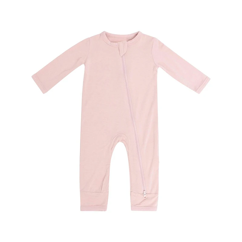 Summer Solid Color Newborn Rompers With Zipper Baby Onesies Clothes Boys Girls Bamboo Fiber Long Sleeve Jumpsuit Toddler Outfits coloured baby bodysuits