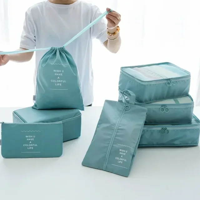 7-piece Set Travel Bag Organizer Clothes Luggage Travel Organizer Blanket Shoes Organizers Bag Suitcase Pouch Packing Cubes 3