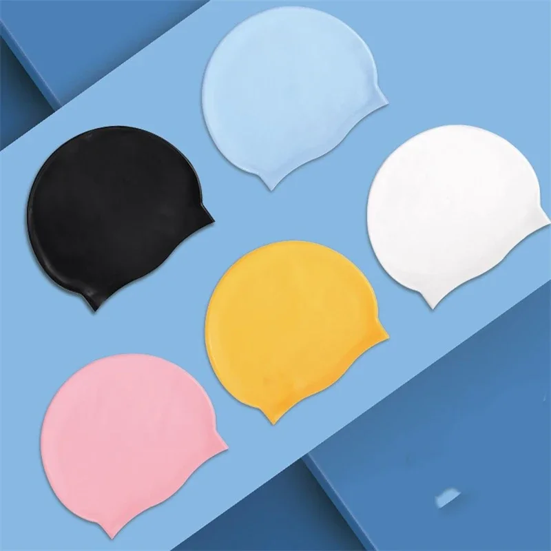 

Swimming Cap for Men Women Waterproof Adults High Elastic Swim Pool Caps Silicone Rubber Protect Ears Long Hair Large Diving Hat