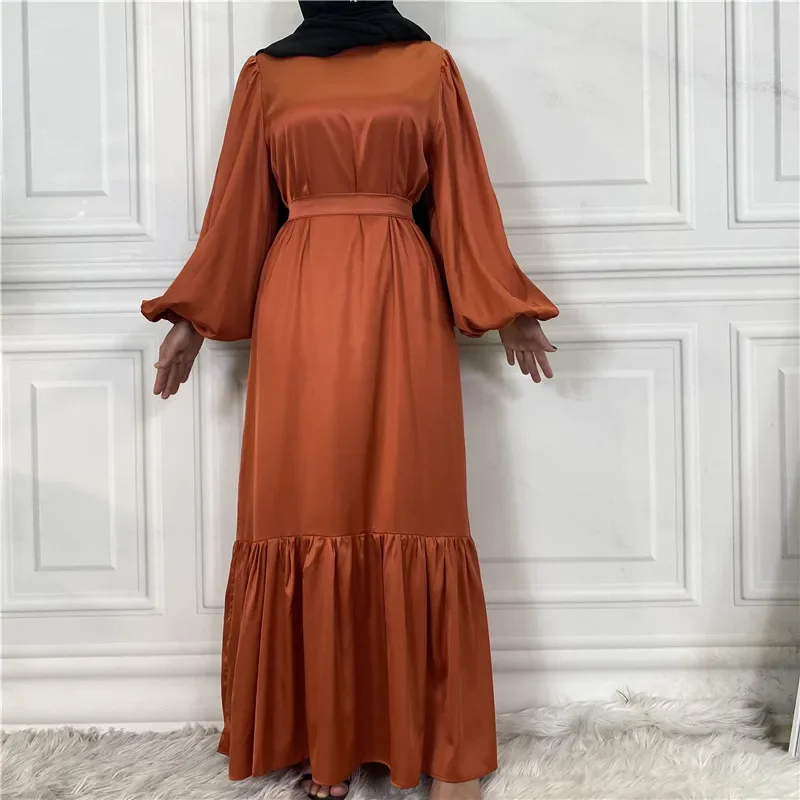 

Eid Solid Muslim Dress Kaftan Abaya Dubai Caftan Marocain Abayas for Women Turkey Jilbab Islam Clothing Fashion Dresses Robe