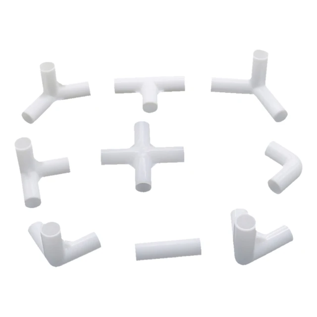 4 Db 12 Mm Belső Átmérőjű Pvc Csatlakozó 60 90 120 135 Fokos Tee -Csatlakozó Kert Egyenes Könyök Kereszt -Típusú Csatlakozók
