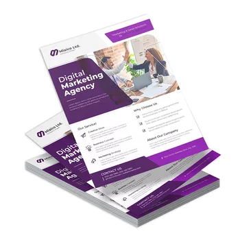 맞춤형 측면 또는 양면 인쇄 상업 광고, 맞춤형 디자인 인쇄 전단지, A5, A6, 200 개 크기