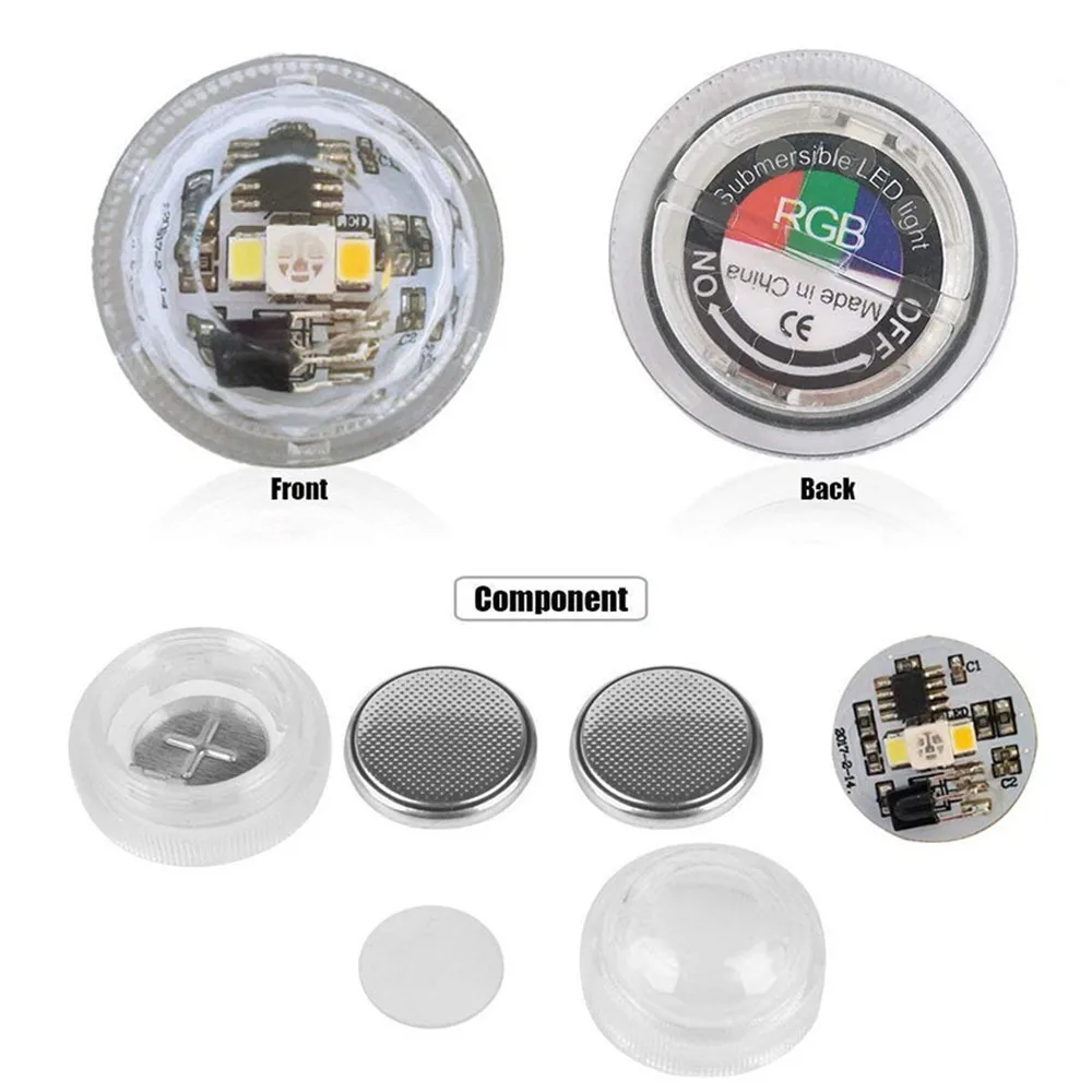Mini Submersible Led Light IP68 Waterproof Outdoor Safe Tea Lamp Warm/White/RGB Fairy Decoration for Vase,Swimming Pool(10 pcs)