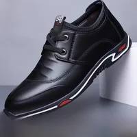 Men's Breathable Leather oes Spring 2025 Casual Chef Sle Waterproof Anti-slip Wear-resistant All-match Busin oes