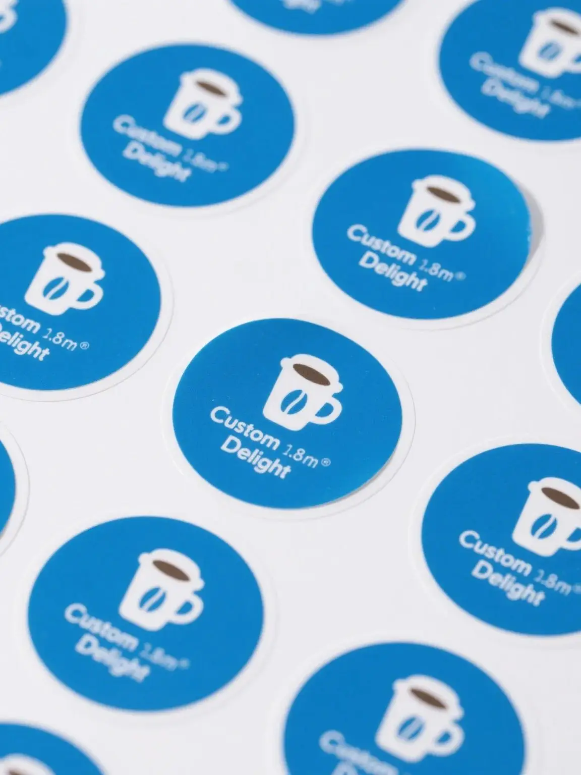 120PCS (10 Sheets) Custom Waterproof Vinyl Stickers – Personalized Coffee Cup Logo Labe... - SKU WVS12335 - UGI Packaging