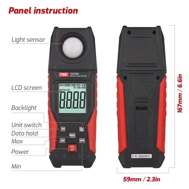 For Engineering Lighting Light Meter Photography Digital Luxmeter Integrated Illuminometer PhotometerEnviromental Tester M4YD 4