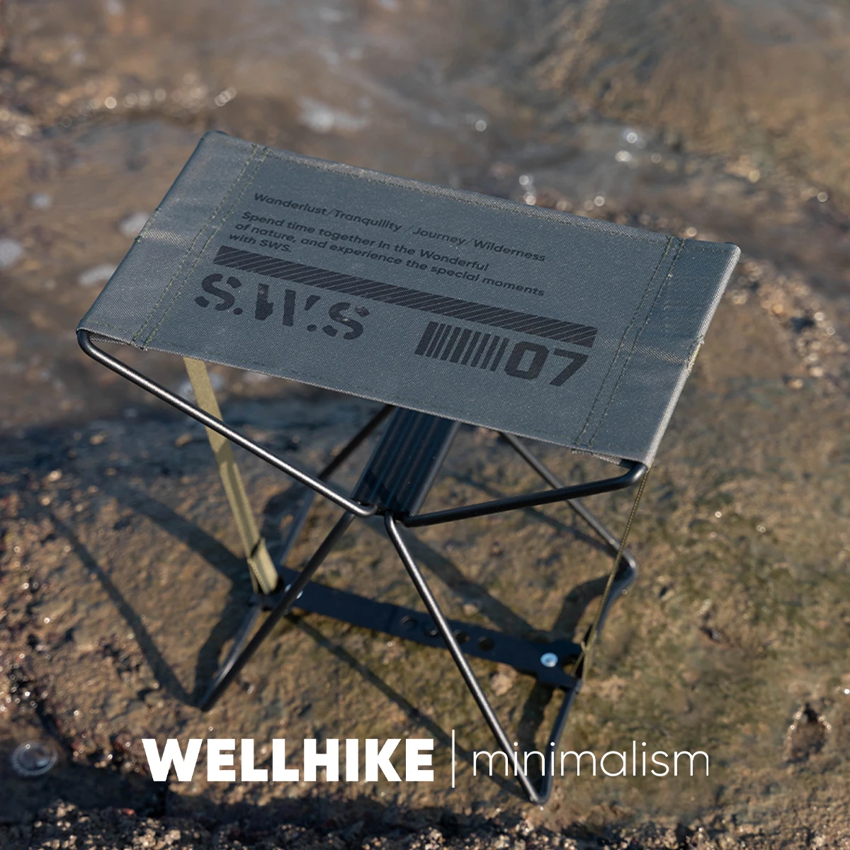 Tabouret pliant WELLHIKE SWS à déverrouillage rapide - Banc portable pour pêche et camping