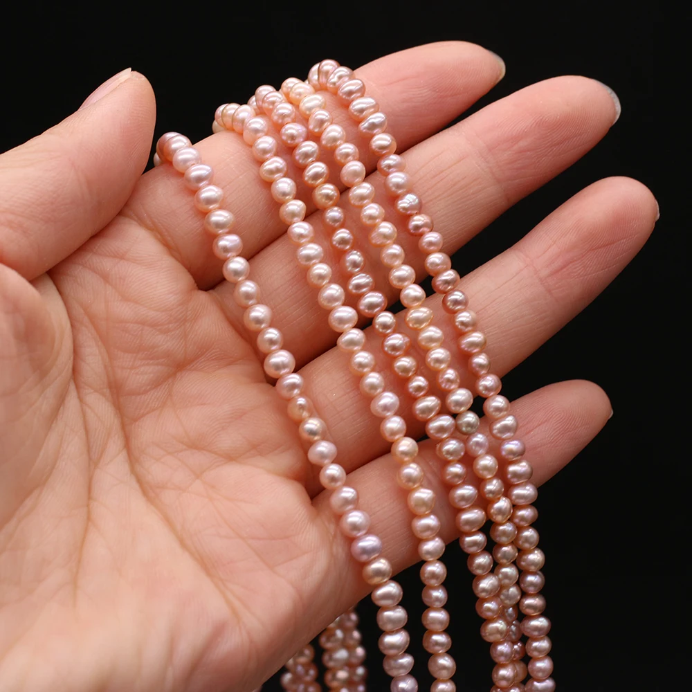 Fine Natural Freshwater Pearl Near Round Beads Loose Pearls Bead For DIY Charm Bracelet Necklace Jewelry Earring Making 3-3.5mm