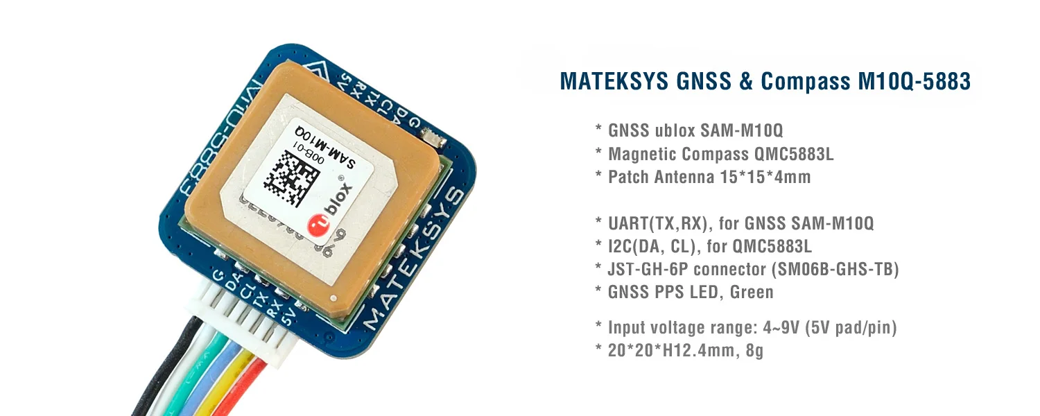 MODULO GPS e BUSSO MATEK Mateksys M10Q-5883