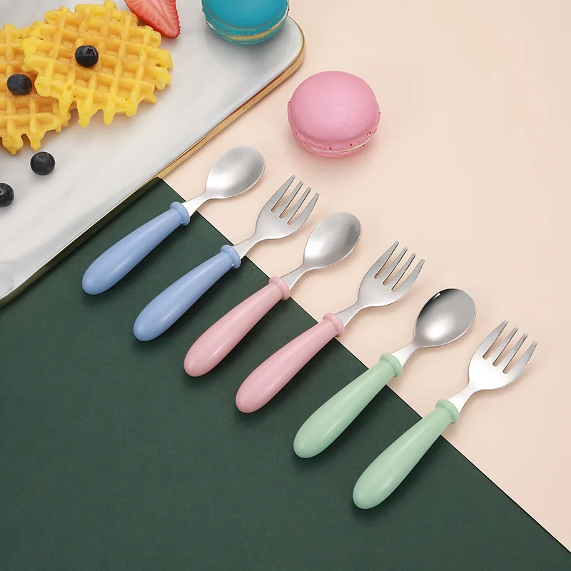 Cartoon Children Utensil Carrot Shape Baby Tableware Set Cute Stainless  Steel Baby Spoon Fork Infant Food Feeding Kids Cutlery - AliExpress