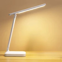 Desk Lamp LED Touch Switch White Folding Desk Lamp Bedroom Bedside Study Reading Eye Care Night Lamp USB Plug-in Dimmable White 1