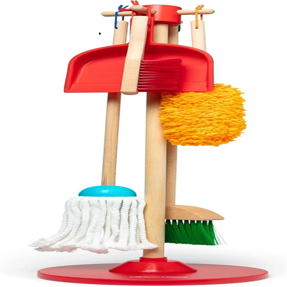 Children's Playing Home Simulation Cleaning Set Early Education Wooden Broom Sweeping Mopping Cleaning Tools Toys cleaning toys,children pretend play toys,mini broom dustpan set