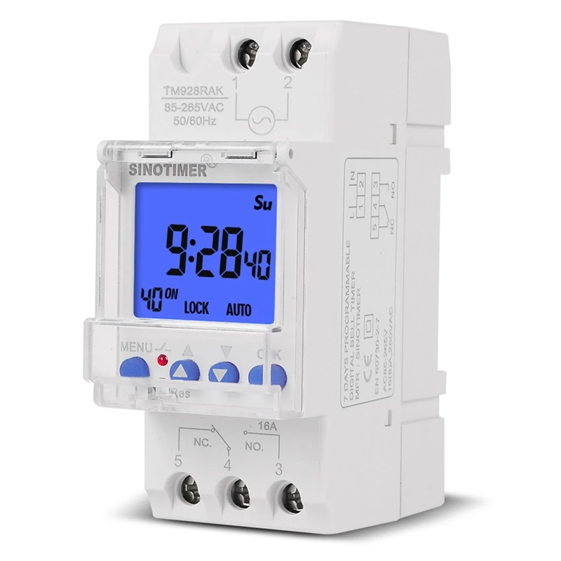 

1 шт., умный таймер SINOTIMER TM928RAKL с большим экраном, 85-265 в, 16 А