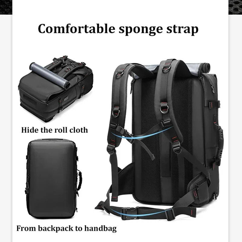 SWISS Men Travel Backpack 50L Hiking Trekking Backpack Waterproof 17 Inch Laptop Backpack Business Back Pack Outdoors Backpacks