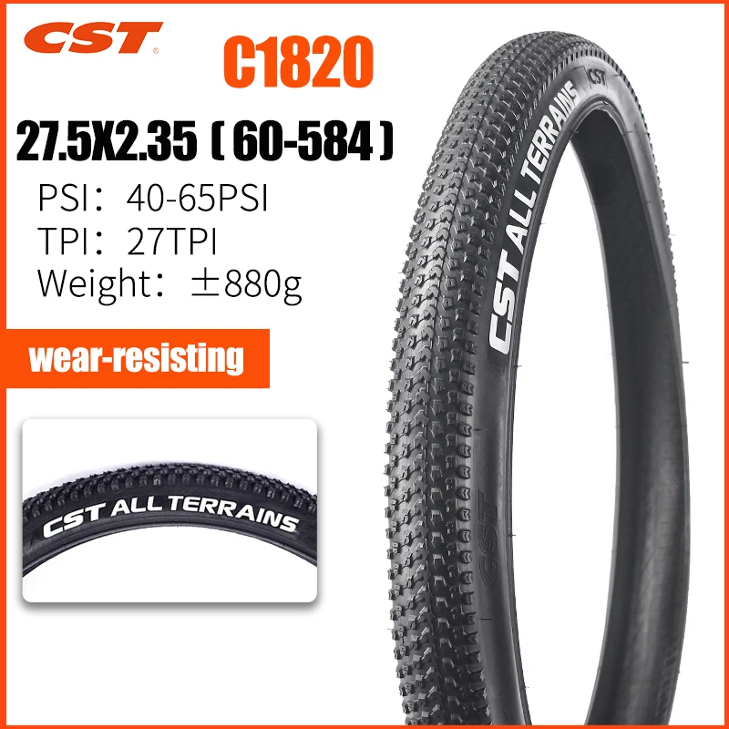 CST Neumático de bicicleta Patrol 27.5X2.25 Alambre Negro