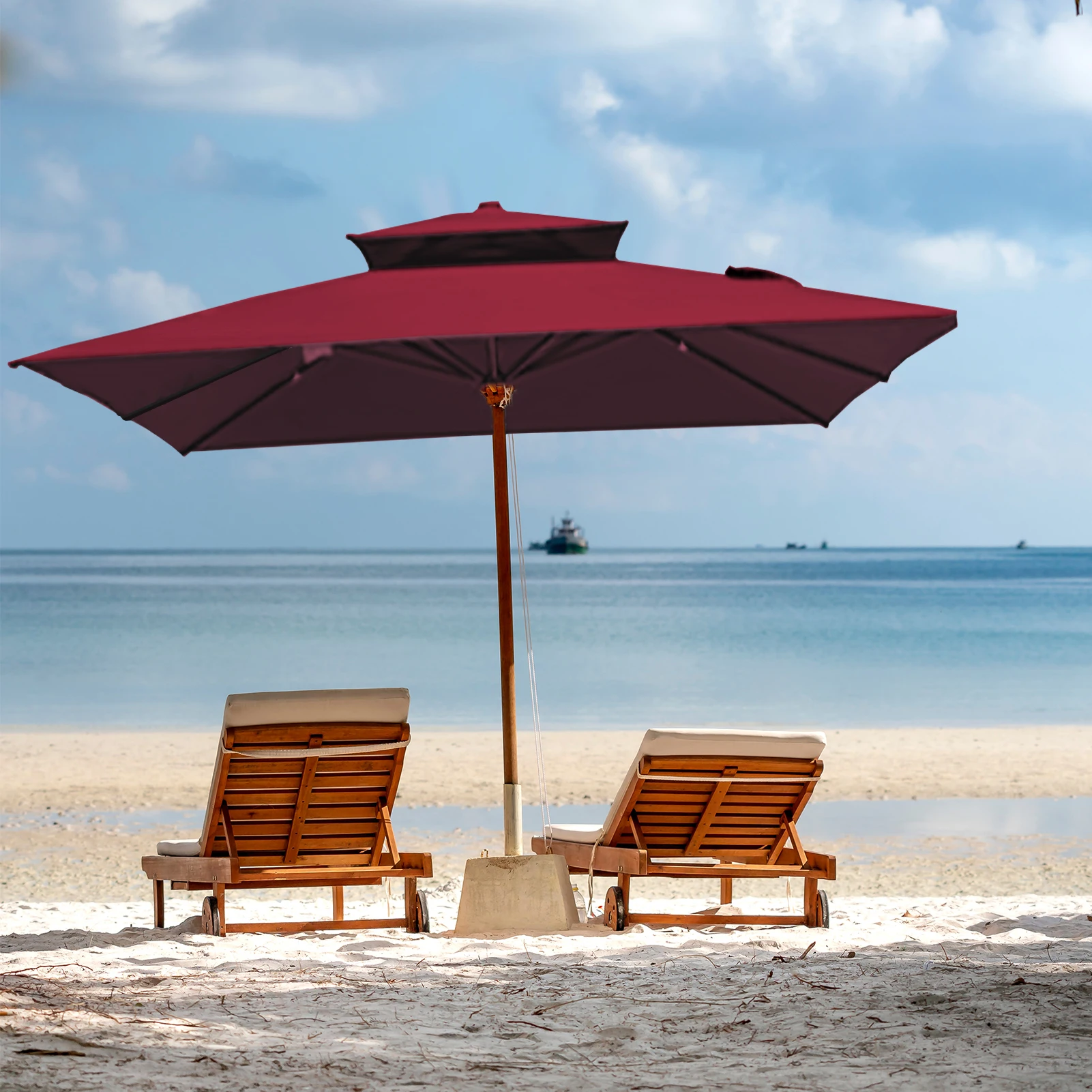 3*3m Square Umbrella Surface Outdoor Roman Umbrella Waterproof UV Protection Sunshade Parasol Fabric