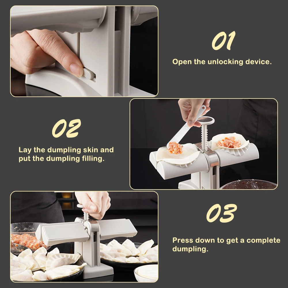 Dumpling Maker Machine Empanada Maker Press, Household Double Head