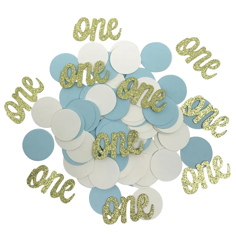 1Bag 1 Year Birthday Party Paper Confetti Boy Girl Happy Birthday Decor Baby Shower Kids One Anniversary Table Scatter Confetti