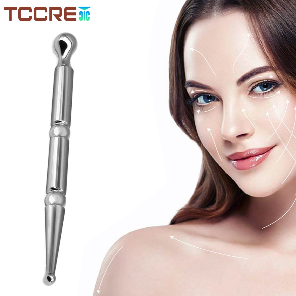 Stainless Steel Acupuncture Massage Pen Face Beauty Bar Body Meridian Pain Relief Massage Stick Deep Tissue Trigger Point Tool
