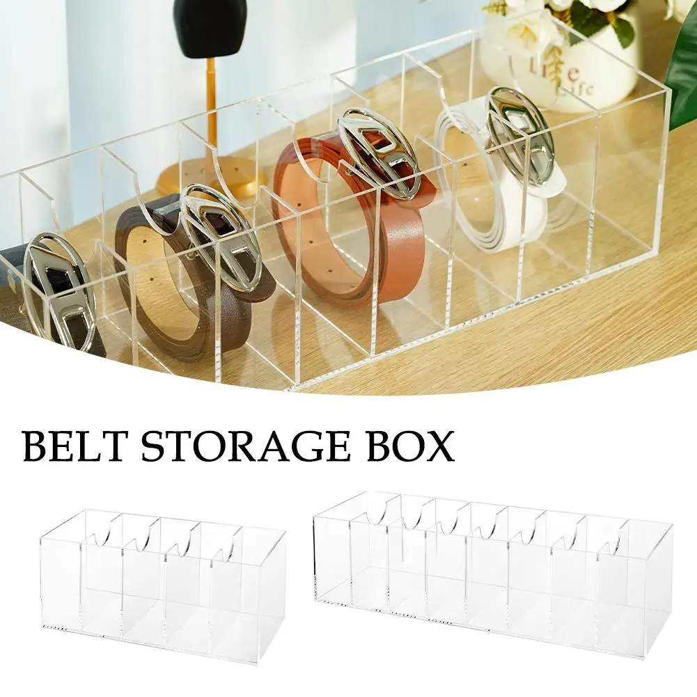 5/8 Compartments Acrylic Belt Organizer Acrylic Belt Container Storage