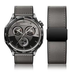 Elegant Leather & Silicone Wristband - 22mm/20mm Universal Fit for Huawei GT7 46mm (Gray strap)