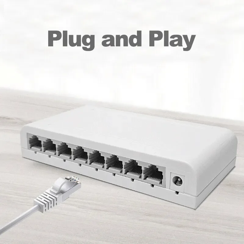 Network Switch 5/8 Ports Ethernet 10/100/1000Mbps Desktop Gigabit Switch Adapter RJ45 Ethernet Auto MDI/MDIX Fast