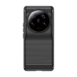 Premium Carbon Fiber Silicone Phone Bumper Case Cover, Soft TPU Coque s for Xiaomi 12X (Black)