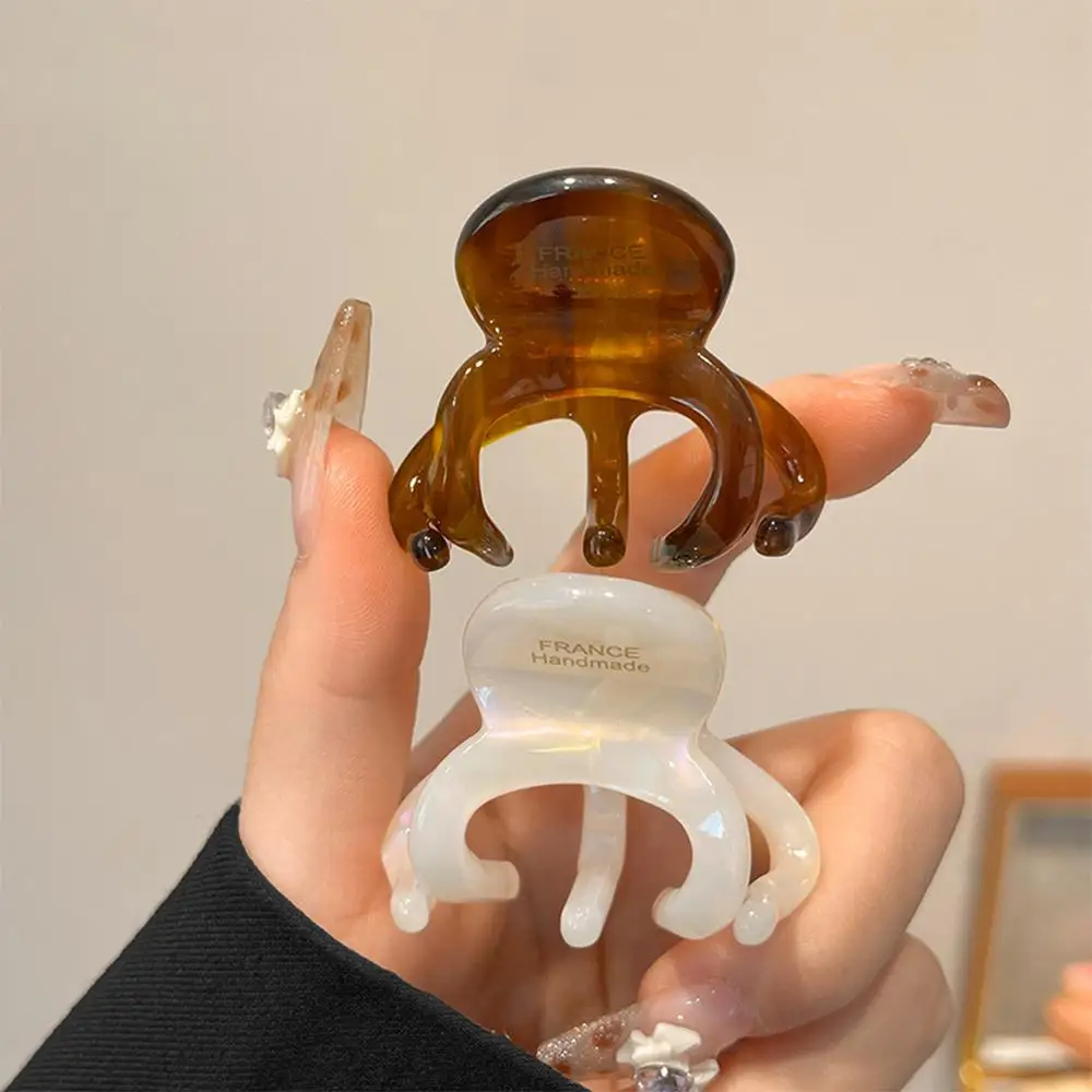 مشابك مخلب الشعر الفرنسية العصرية للنساء والفتيات ، كراب أسيتات أنيق ، مشبك قرش قديم ، حاملات ذيل حصان عالية