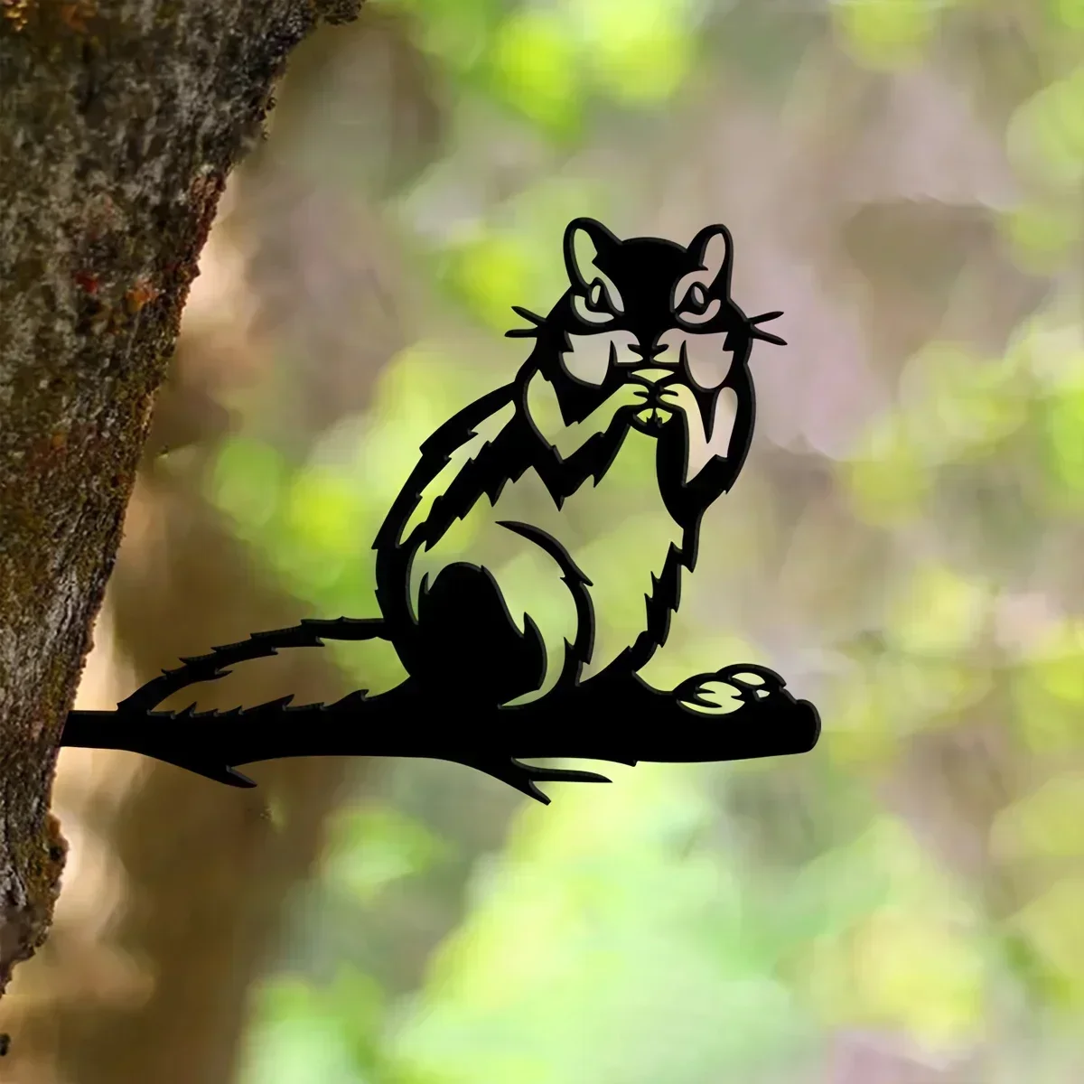 

HELLOYOUNG Metal Chipmunk Cheeks Sign Cutout Rustic Outdoor Iron Home Garden Decor Housewarming Gift for Garden Yard Art Patio D