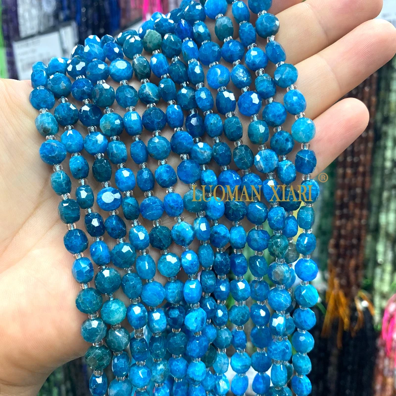 5x8mm 각진 평평한 원형 천연석 녹색 마노 오닉스 루즈 스페이서 비즈 쥬얼리 제작 DIY 팔찌 참 액세서리