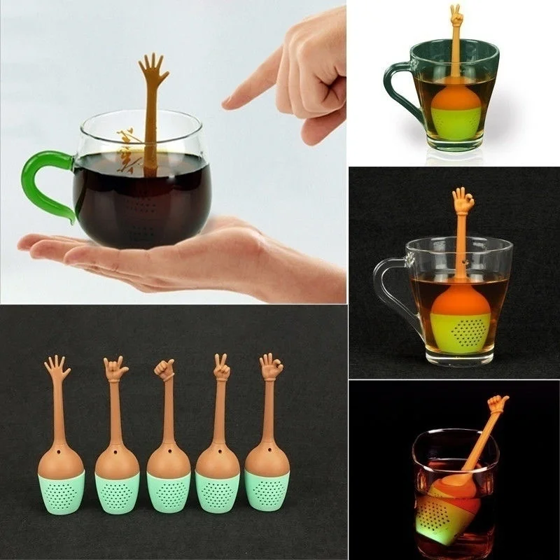 

Модное Силиконовое Ситечко Для листового чая, травяной фильтр для специй, диффузор, кухонные аксессуары, креативный жест, чайный котел