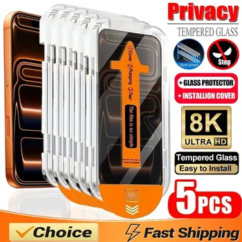 5PCS Privacy Protezione Dello Schermo di Vetro Per iPhone17promax 16 15 14 13 12 11 Pro Max XR X 16 Plus 17Air Anti Spy Protezione Dello Schermo