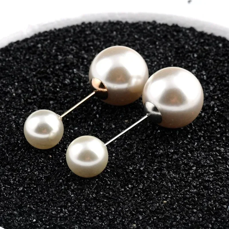 New Large Double Headed Pearl Insert Pin Collar Brooch One Line Breast Pin Cardigan Scarf Shawl Neck Brooch Fashion Jewelry