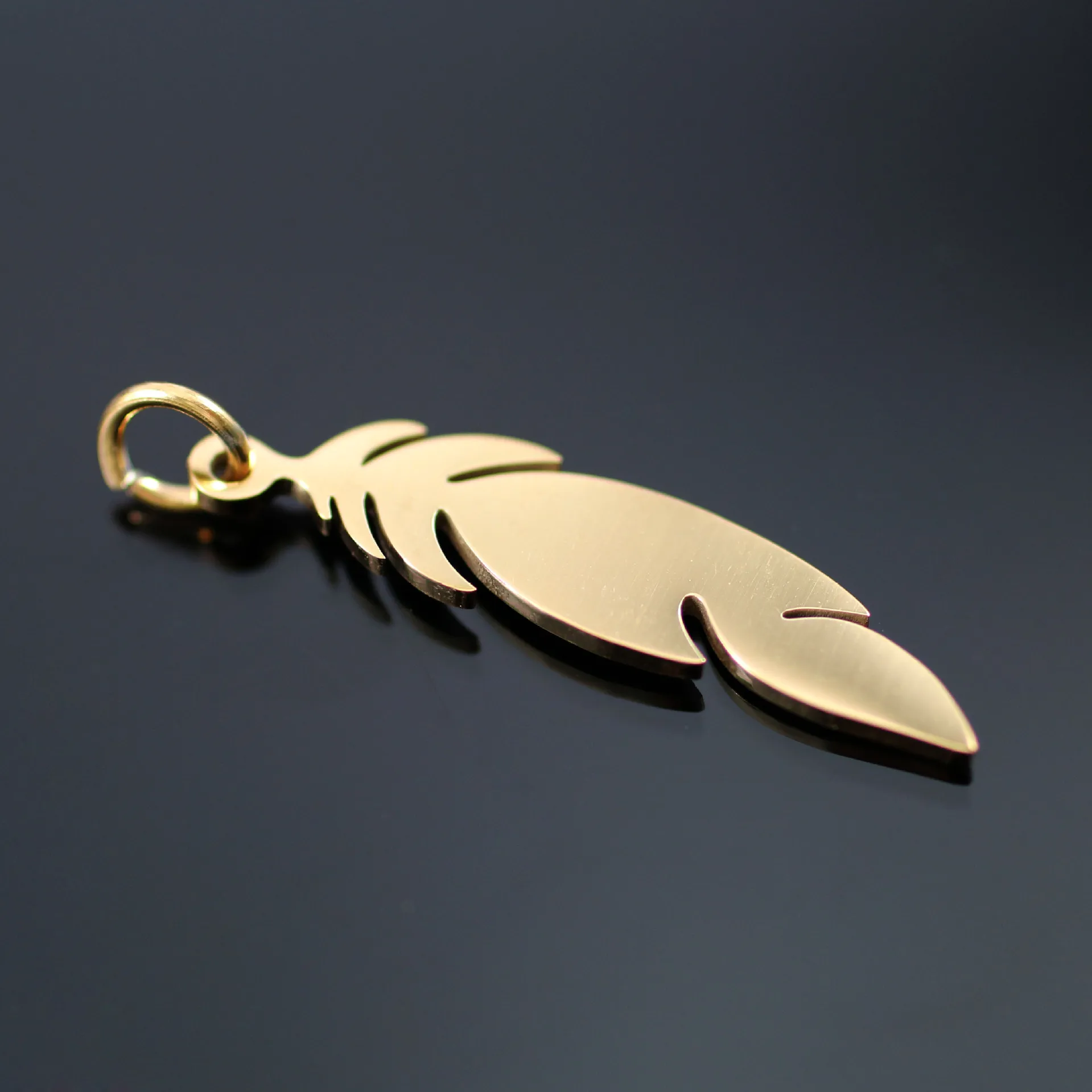 DOOYIO 5 teile/los Edelstahl Feder Anhänger Weibliche Mode-Schmuck DIY Halskette Charms Zubehör
