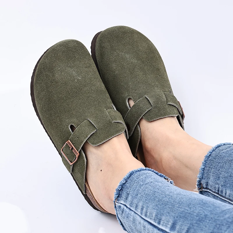 Suede Clogs Shoes Outdoor Platform Nonslip Beach Slippers