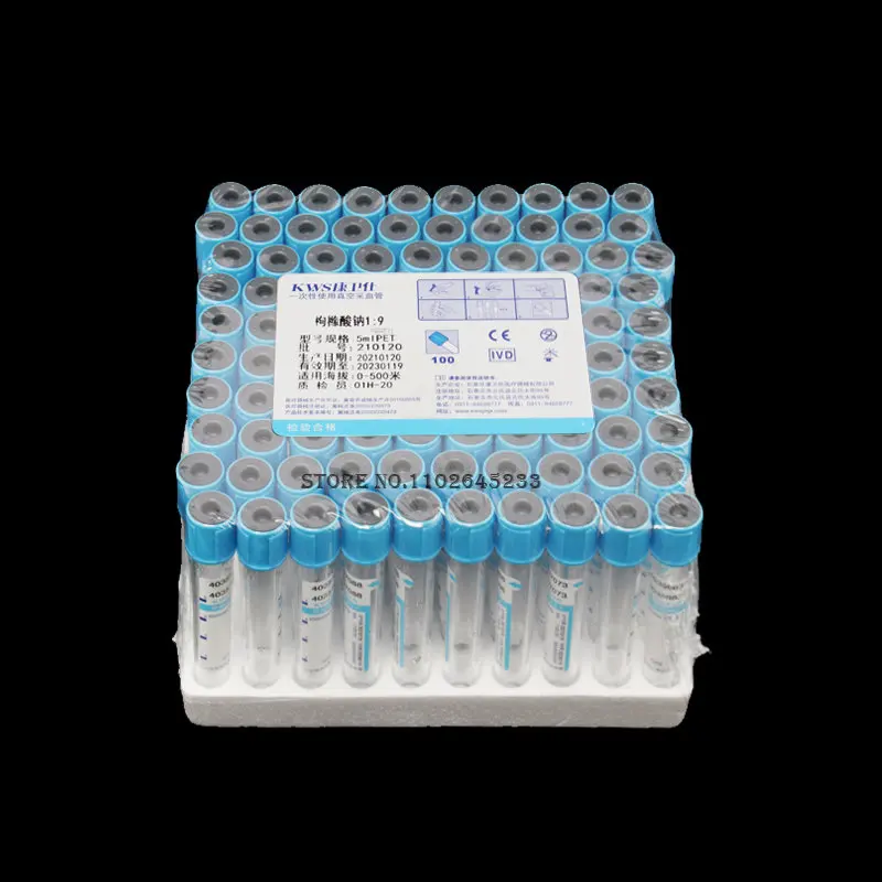100 Pezzi Monouso Edta K2 Eparina Citrato Di Sodio Prp Pt Tubo Di Plastica Blu Viola Tubo Di Raccolta Del Sangue Sottovuoto