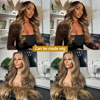 P4‑27 Piano Highlight Body Wave Mèches de Cheveux Humains 100% Brésiliens Remy, Tissage Fait Main, Doux et Épais, Sans Perte de Cheveux, Sans Nœuds, Extensions de Cheveux Brun Miel Blond pour Femmes 12‑26 Pouces 8