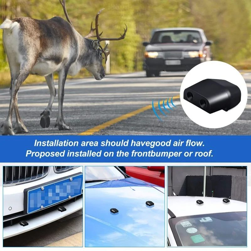 2pcs Car Ultrasonic Animal Repellent for Sonic Gadgets Car Grille Mount Animal Whistle Repeller Deer Safety Sound Alarm