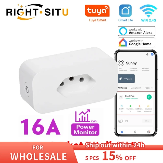 Smart Plug, Alexa Smart Plugs That Work with Alexa and Google Home, Smart  life APP, Smart Outlet with WiFi Remote Control and Timer Function, 2.4GHz  Wi-Fi Only,16A