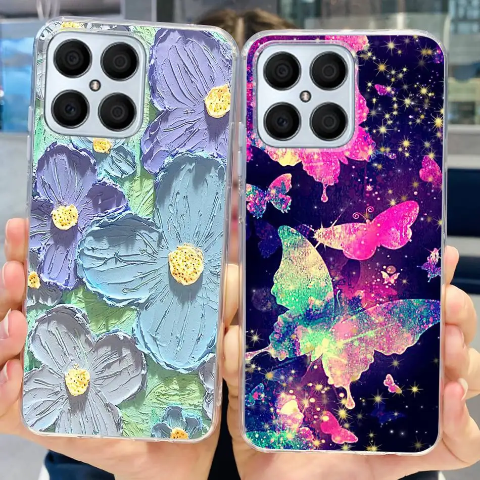 Floral Butterfly Pattern Soft Silicone TPU Back Cover Case