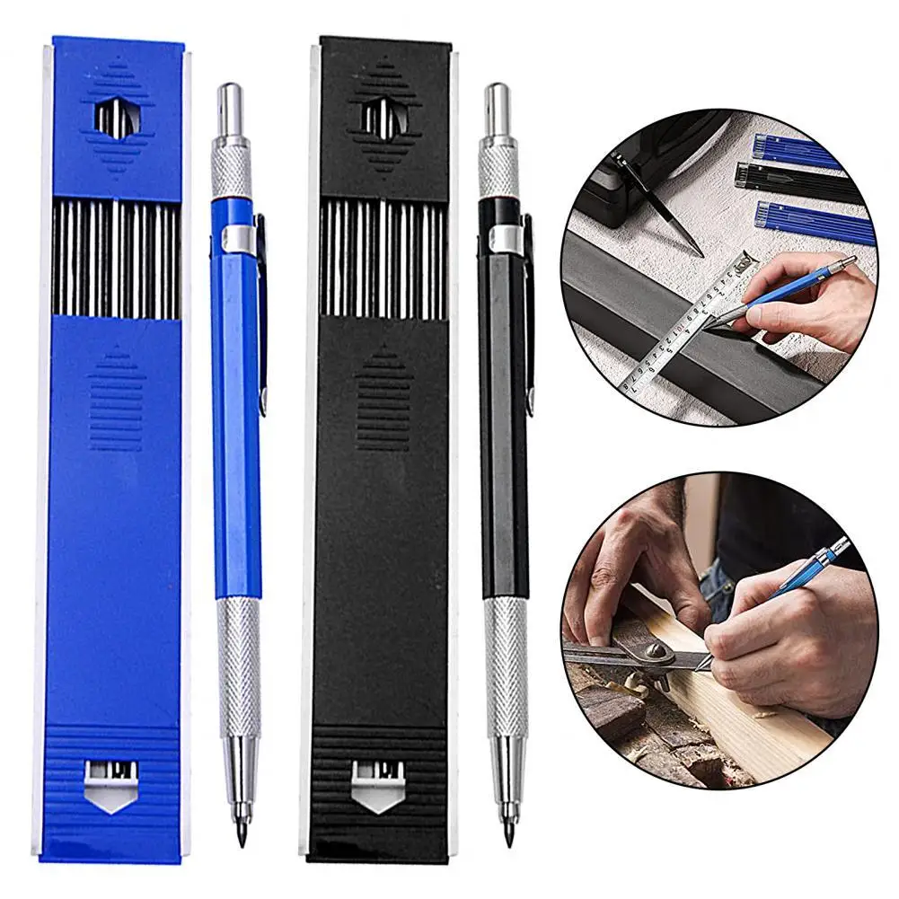 

1 Set Solderer Pencil Ergonomic Automatic Metal Smooth Drawing Carpenter Pencil for Engineer