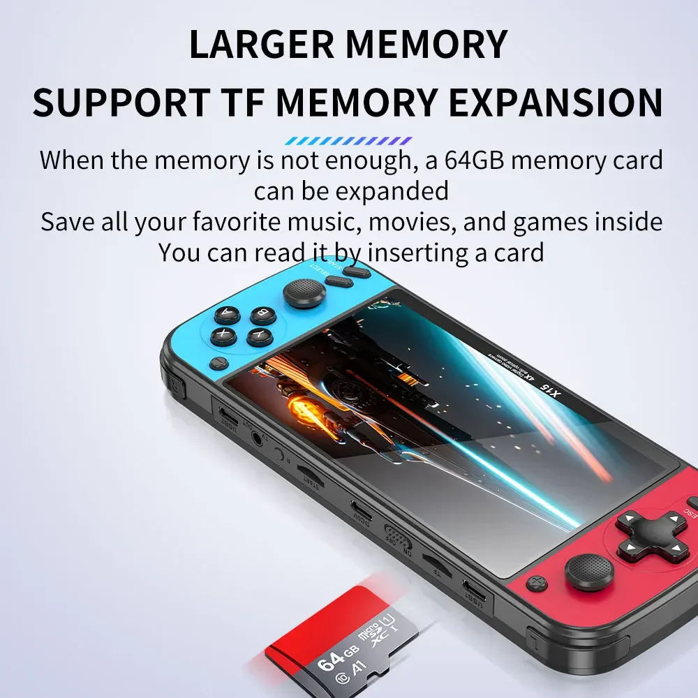 5.5 inch X15 Portable Handheld Game Console For GB FC MD 5000 Retro Games Support TV Out MP4 Music Ebook Video Player Box