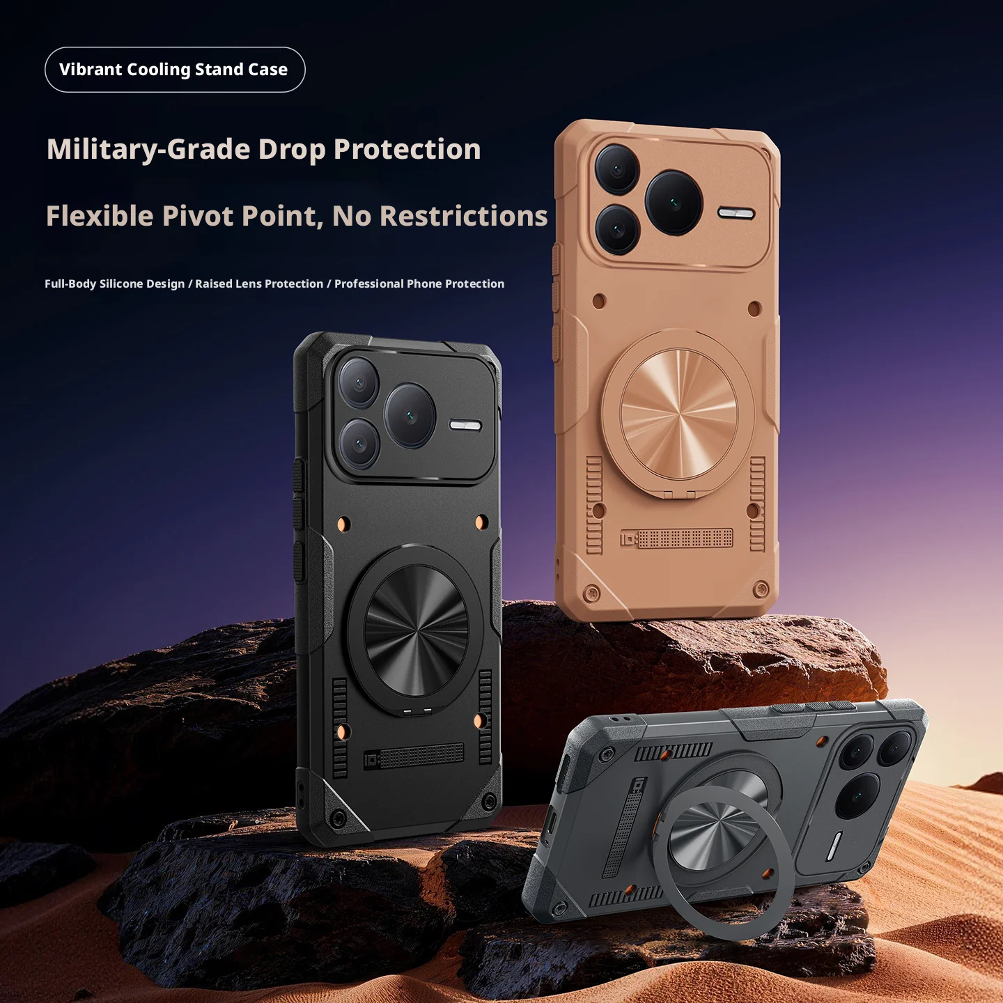 360° Rotatable Stand Case with Built-in Airbag and Military-Grade Drop Protection