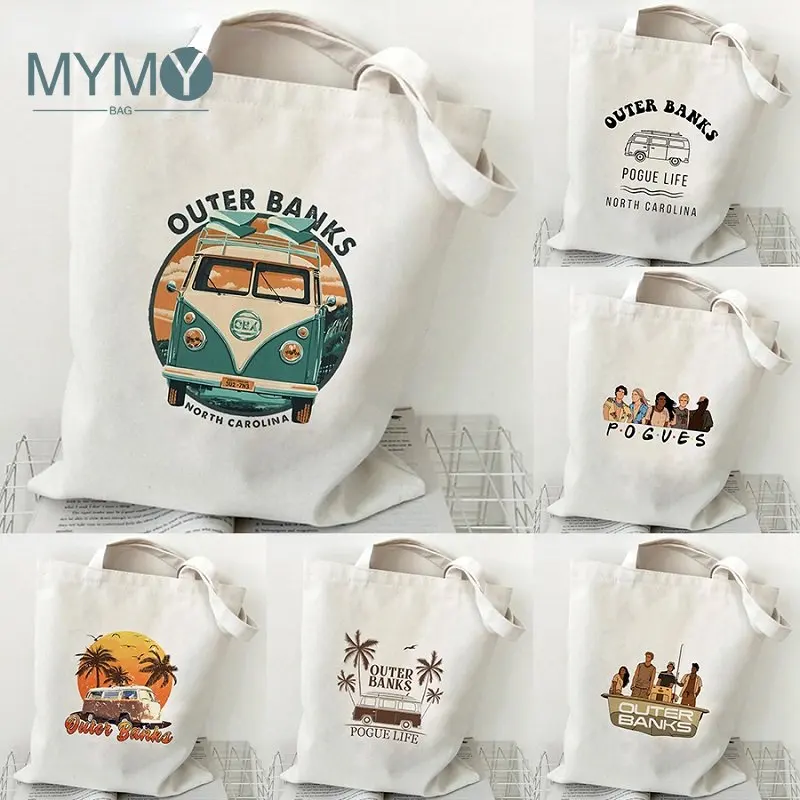

Outer Banks TV Shoulder Bag Printed Graphic Canvas Tote Bags for Women Summer Shopping Bags Casual Resuable Eco Beach Handbags