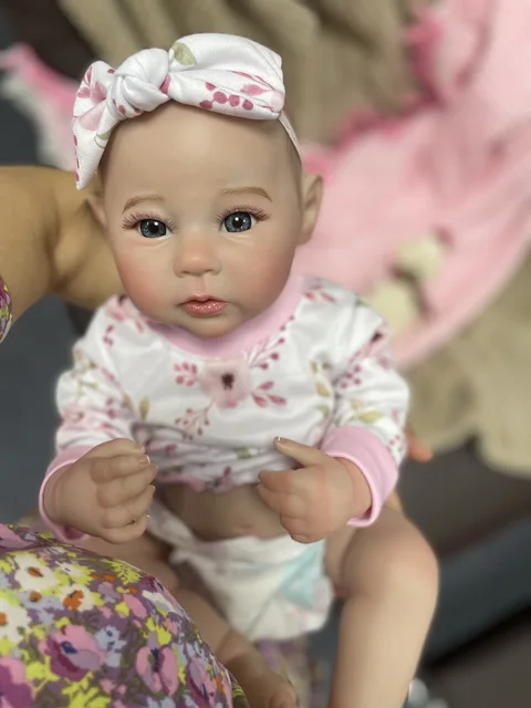 18 Inch Finished Reborn Baby Doll Raven Adorable Girl Full Body Silicone Vinyl Washable Newborn Christmas Gift Birthday Toy 6